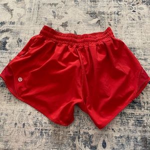 lululemon red hotty hot shorts